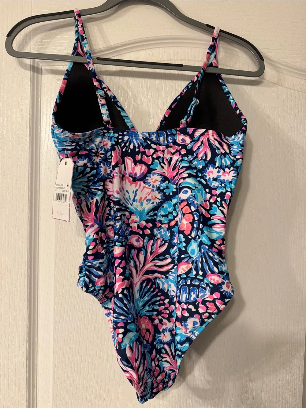 Kids Floral One-Piece Swimsuit in Navy, Blue & Pink